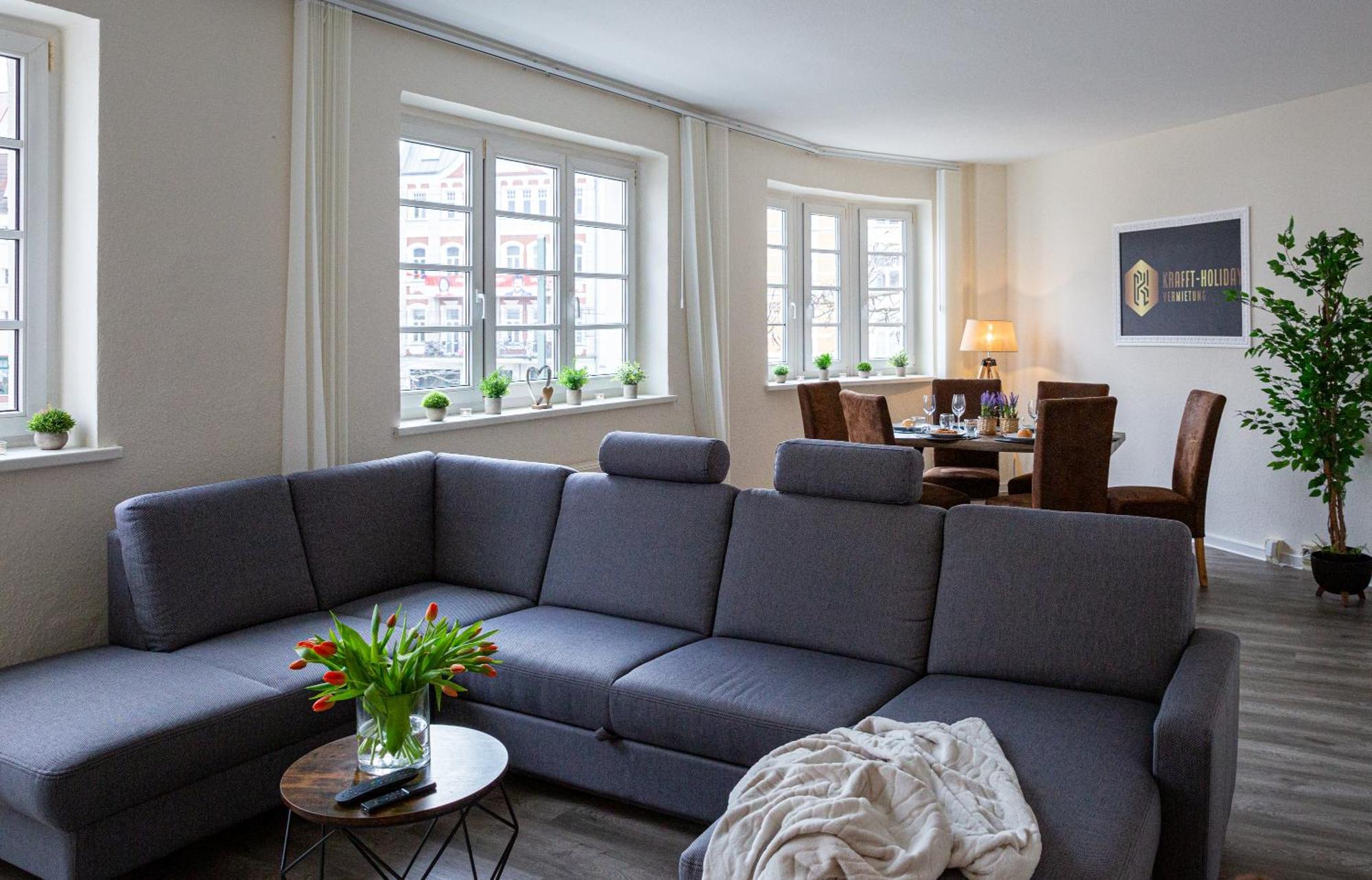Luxus City Apartment Sauna Balkon Kueche Zentral 罗斯托克 外观 照片
